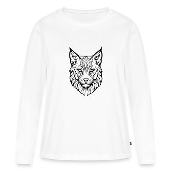 Lynx animal de puissance : Voyant de l’âme - T-shirt manches longues Premium bio Femme - blanc - Devant - Julia (174cm)
