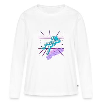 Cyber Space - Frauen Premium Bio Langarmshirt - Weiß - Vorne - Julia (174cm)