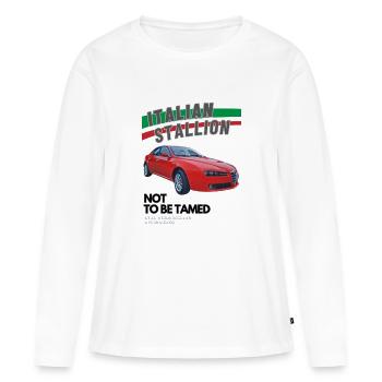 Italienischer Hengst - Frauen Premium Bio Langarmshirt - Weiß - Vorne - Julia (174cm)