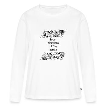 4 Elemente der Erde - Frauen Premium Bio Langarmshirt - Weiß - Vorne - Julia (174cm)
