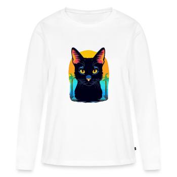 Chat de Bombay - T-shirt manches longues Premium bio Femme - blanc - Devant - Julia (174cm)
