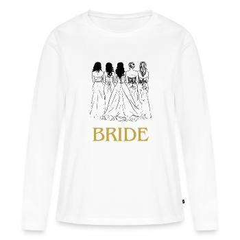 Mariée d’enterrement de vie de garçon - T-shirt manches longues Premium bio Femme - blanc - Devant - Julia (174cm)