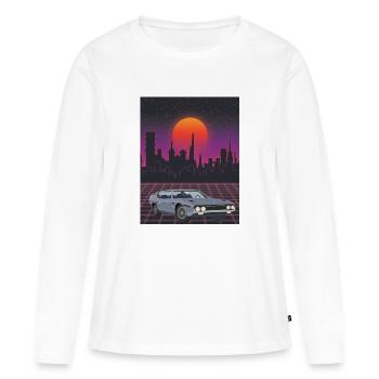 Auto - Frauen Premium Bio Langarmshirt - Weiß - Vorne - Julia (174cm)