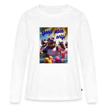 Partymode on - Frauen Premium Bio Langarmshirt - Weiß - Vorne - Julia (174cm)