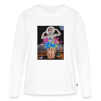 Pop Art Collage - T-shirt manches longues Premium bio Femme - blanc - Devant - Julia (174cm)
