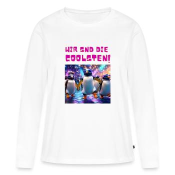 Die Coolsten! - Frauen Premium Bio Langarmshirt - Weiß - Vorne - Julia (174cm)