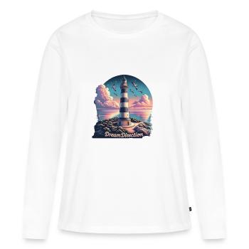 Dream direction - T-shirt manches longues Premium bio Femme - blanc - Devant - Julia (174cm)