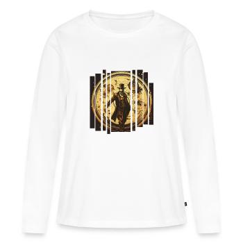 Design Zeitlos - Frauen Premium Bio Langarmshirt - Weiß - Vorne - Julia (174cm)