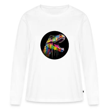 T Rex colorful5 - Women's Premium Organic Long Sleeve Shirt - white - Front - Julia (174cm)