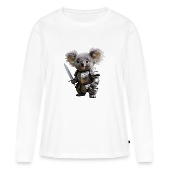 Fügen Sie Ihrem Alltag eine Portion niedlicher Heldentum hinzu - Frauen Premium Bio Langarmshirt - Weiß - Vorne - Julia (174cm)