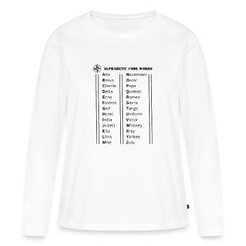 alphabet phonétique - T-shirt manches longues Premium bio Femme - blanc - Devant - Julia (174cm)