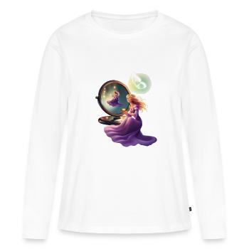 Princesse devant le miroir - T-shirt manches longues Premium bio Femme - blanc - Devant - Julia (174cm)
