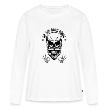 De retour sur la route - T-shirt manches longues Premium bio Femme - blanc - Devant - Julia (174cm)