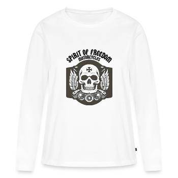 DE LIBERTÉ - T-shirt manches longues Premium bio Femme - blanc - Devant - Julia (174cm)