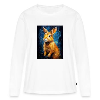 Rabbit in digital art - Women's Premium Organic Long Sleeve Shirt - white - Front - Julia (174cm)
