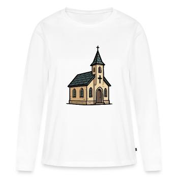 kirche - Frauen Premium Bio Langarmshirt - Weiß - Vorne - Julia (174cm)