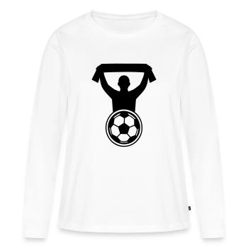 Football Fan - T-shirt manches longues Premium bio Femme - blanc - Devant - Julia (174cm)