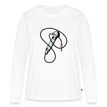 microphone - Women's Premium Organic Long Sleeve Shirt - white - Front - Julia (174cm)