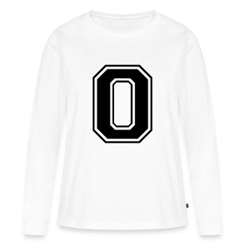 0, Null, Nummer, Zahl - Frauen Premium Bio Langarmshirt - Weiß - Vorne - Julia (174cm)
