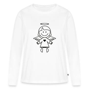 Un ange! - T-shirt manches longues Premium bio Femme - blanc - Devant - Julia (174cm)