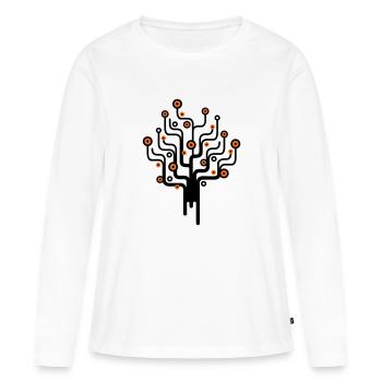 baum2_2f - T-shirt manches longues Premium bio Femme - blanc - Devant - Julia (174cm)