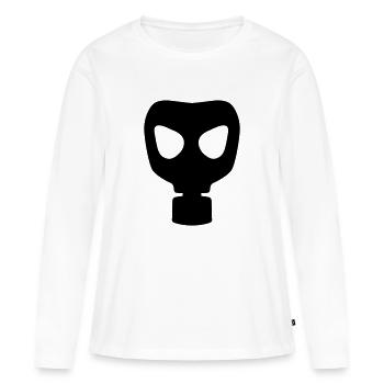 Masque à gaz - T-shirt manches longues Premium bio Femme - blanc - Devant - Julia (174cm)
