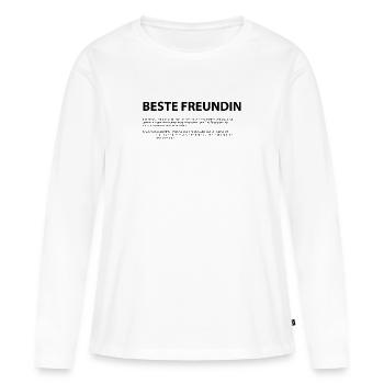 Idée cadeau du meilleur ami définition de mot - T-shirt manches longues Premium bio Femme - blanc - Devant - Julia (174cm)