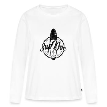 Sup Doc - T-shirt manches longues Premium bio Femme - blanc - Devant - Julia (174cm)