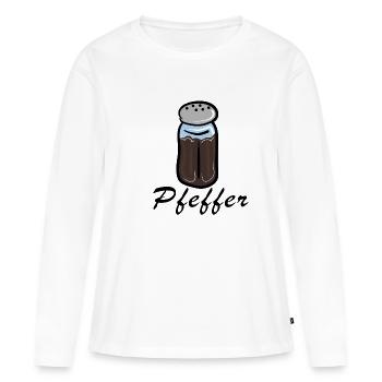 Pfeffer Streuer - Frauen Premium Bio Langarmshirt - Weiß - Vorne - Julia (174cm)