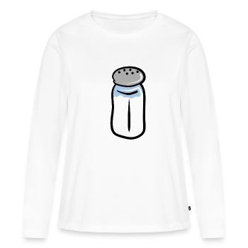 Salzstreuer / salt shaker - Frauen Premium Bio Langarmshirt - Weiß - Vorne - Julia (174cm)