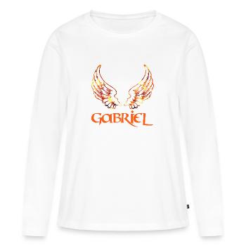 erzengel gabriel feuer - Frauen Premium Bio Langarmshirt - Weiß - Vorne - Julia (174cm)