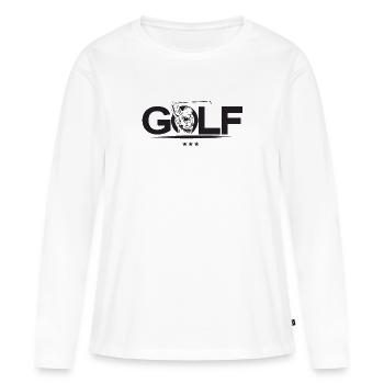 Golf Logo Crossgolf Outdoor Sport Golfer Spieler - Frauen Premium Bio Langarmshirt - Weiß - Vorne - Julia (174cm)