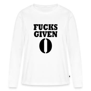 Zero fucks given - T-shirt manches longues Premium bio Femme - blanc - Devant - Julia (174cm)