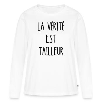 la vérité est tailleur - T-shirt manches longues Premium bio Femme - blanc - Devant - Julia (174cm)