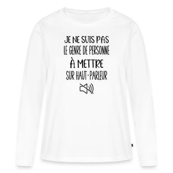 je ne suis pas le genre de personne - T-shirt manches longues Premium bio Femme - blanc - Devant - Julia (174cm)