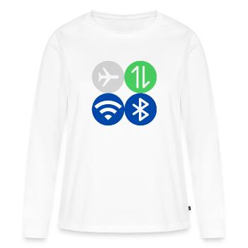 Menu rapide - T-shirt manches longues Premium bio Femme - blanc - Devant - Julia (174cm)