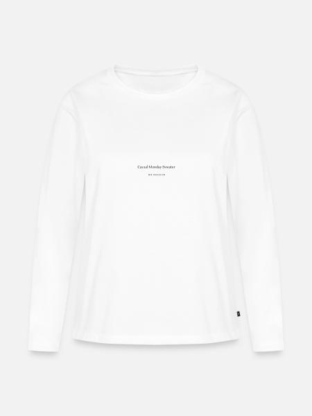 Casual Monday Sweater - Frauen Premium Bio Langarmshirt - Weiß