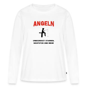 Angeln und starren - Frauen Premium Bio Langarmshirt - Weiß - Vorne - Julia (174cm)