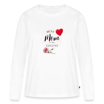 Die beste Mutter der Galaxis - Frauen Premium Bio Langarmshirt - Weiß - Vorne - Julia (174cm)