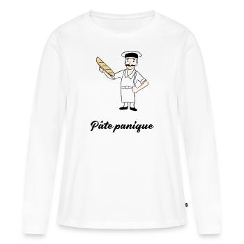 Pâte panique - T-shirt manches longues Premium bio Femme - blanc - Devant - Julia (174cm)