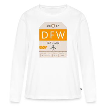 Flughafen Dallas 1950 - Frauen Premium Bio Langarmshirt - Weiß - Vorne - Julia (174cm)