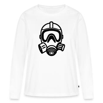 Masque a gaz - T-shirt manches longues Premium bio Femme - blanc - Devant - Julia (174cm)