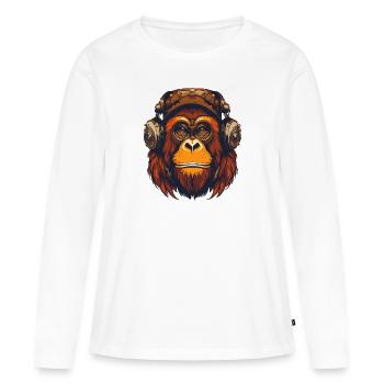 Orang-outan - T-shirt manches longues Premium bio Femme - blanc - Devant - Julia (174cm)