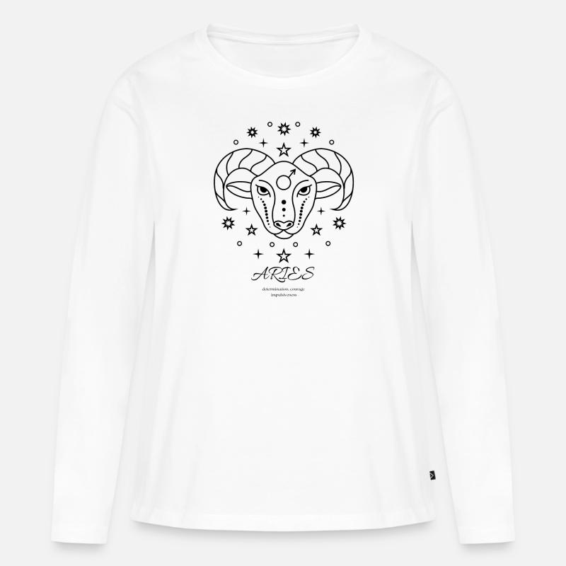 Sternzeichen Widder Design - Frauen Premium Bio Langarmshirt - Weiß