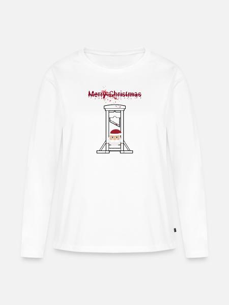 Merry Christmas - Frauen Premium Bio Langarmshirt - Weiß