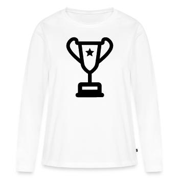 trophée - T-shirt manches longues Premium bio Femme - blanc - Devant - Julia (174cm)
