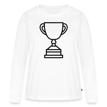 trophée - T-shirt manches longues Premium bio Femme - blanc - Devant - Julia (174cm)
