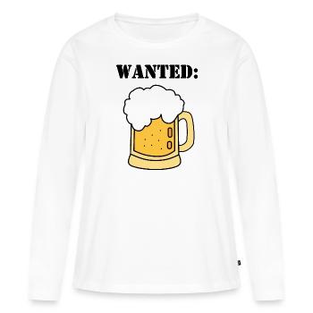 wanted beer - Frauen Premium Bio Langarmshirt - Weiß - Vorne - Julia (174cm)