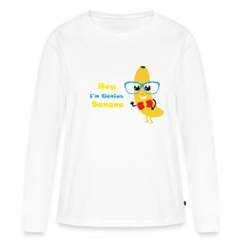 banane - T-shirt manches longues Premium bio Femme - blanc - Devant - Julia (174cm)