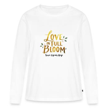 Love in full bloom - Women's Premium Organic Long Sleeve Shirt - white - Front - Julia (174cm)